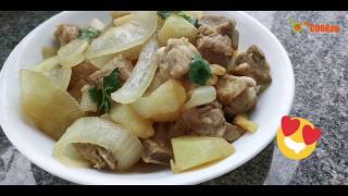 易學易煮薯仔炆排骨  Braised Spareribs with Onion and Potato