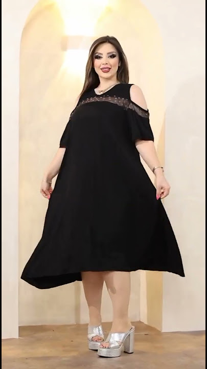Arabic Plus size Long Black Shirt Night Dress for Arabic Woman's #plussizemodel #arabic #fashion