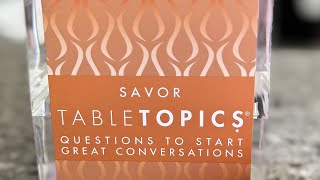Table Topics Savor Conversation Starter Cards for Foodies #tabletopics #foodies #foodiechats