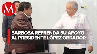 En Puebla tiene todo el apoyo: Barbosa a AMLO tras reunión en Casa Aguayo