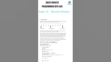Topic -  17 Threads Priority #java