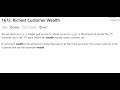 Richest Customer Wealth  | @faang-academy