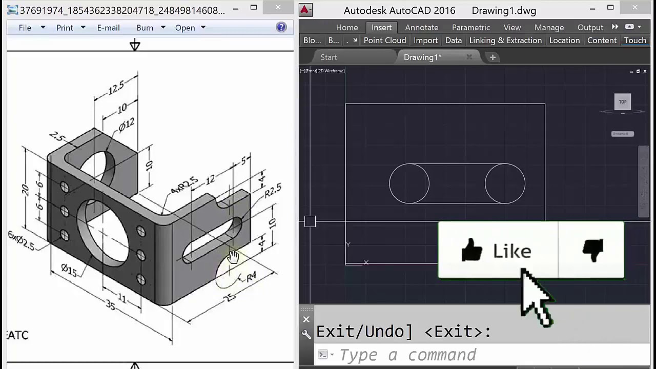 Latihan AutoCad 3D Subscriber Request #3 - YouTube