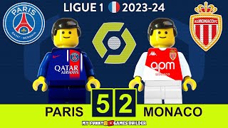 PSG vs Monaco 5-2 • Donnarumma Mistake in Ligue 1 2023/24 • Goals & Highlights in Lego Football