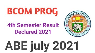 SOL bcom prog fourth semester result Declared 2021