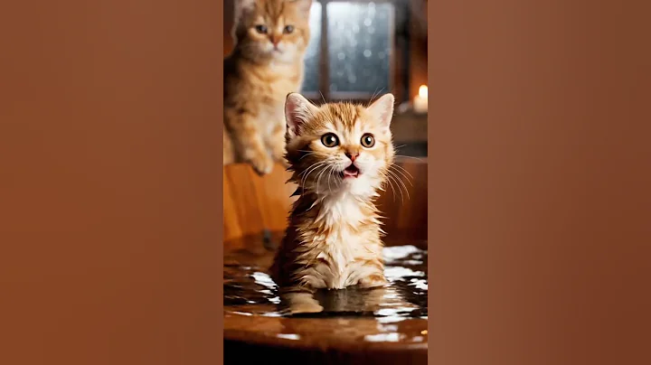 Video 11696691: cat kitten bathing, mother cat bathing, lazy kitten