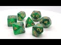 Galaxy - Green & Black - Old School 7 Piece DnD RPG Dice Set