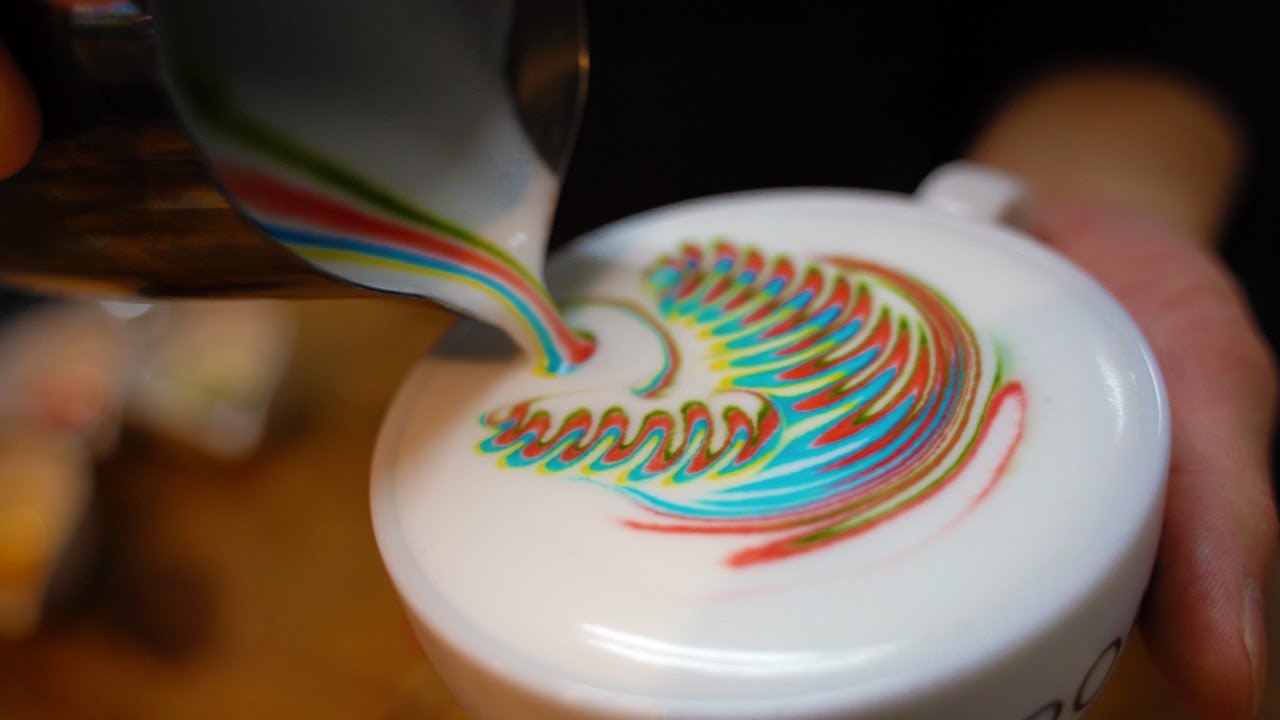 ⁣レインボーラテアート｜Rainbow Latte Art in Tokyo - Roar｜Amazing Skill｜Specialty Coffee