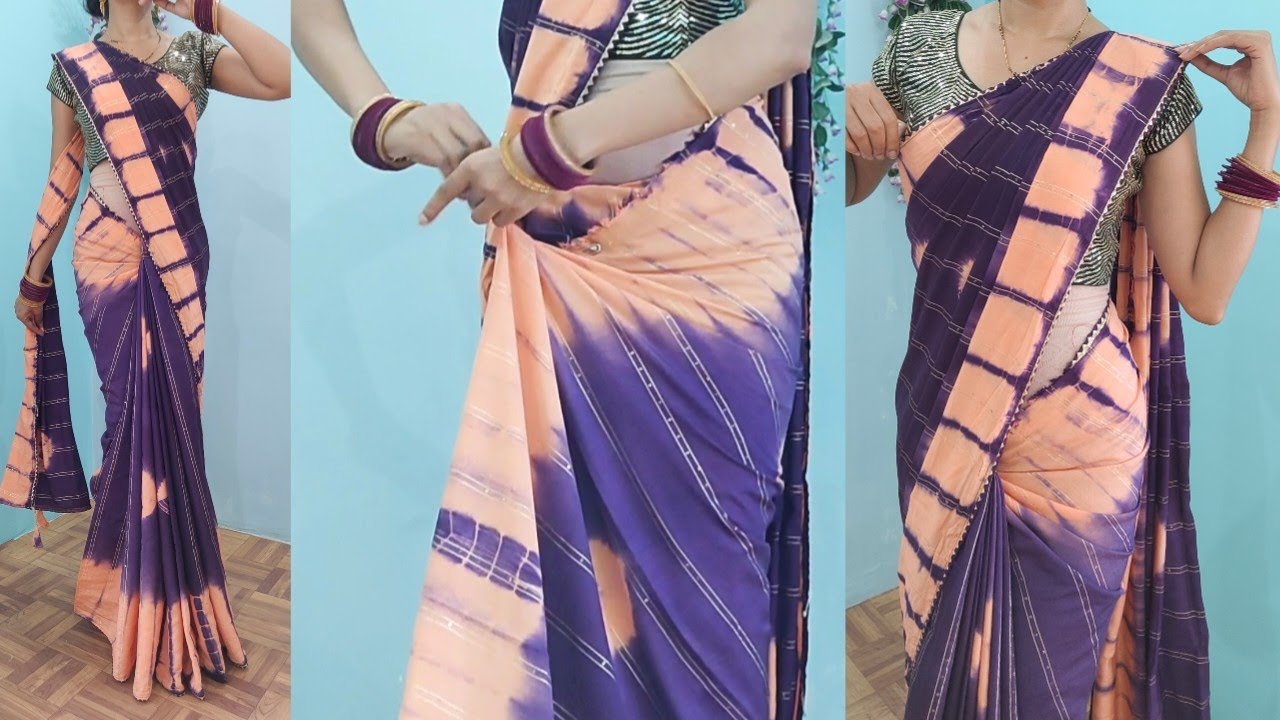 cotton saree draping for slim look