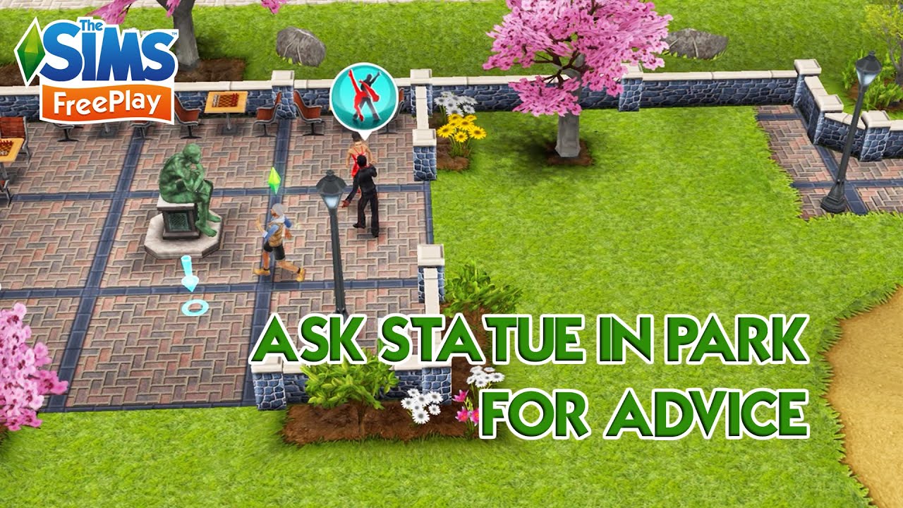 ASK STATUE IN PARK FOR ADVICE - The Sims FreePlay - YouTube