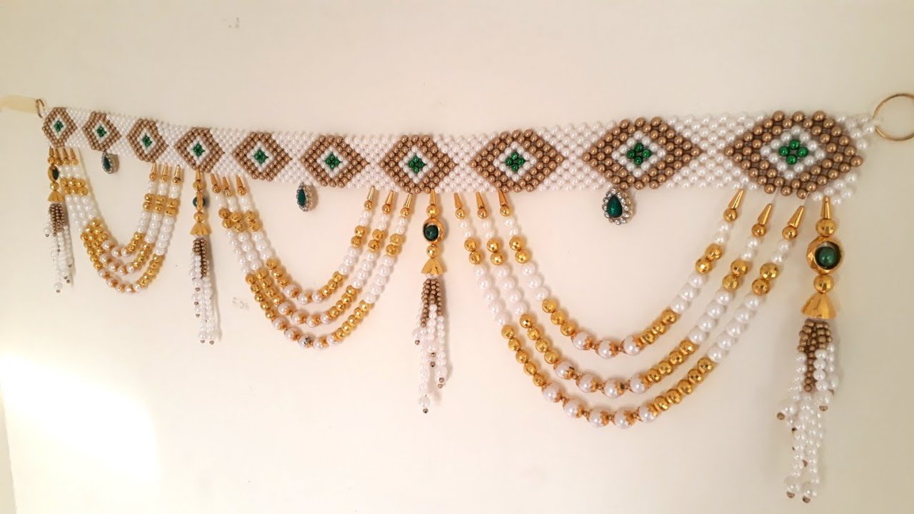 How To Make Bandhanwar At Home DIY Pearl Toran How To Make Easy Moti how-to-make-bandhanwar-at-home-diy-pearl-toran-how-to-make-easy-moti
