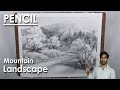 Realistic Mountain Landscape Drawing in Pencil | step by step Shading Techniques | Supriyo