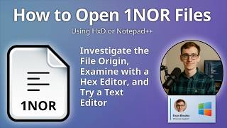How to Open 1NOR Files (1NOR Data Format)