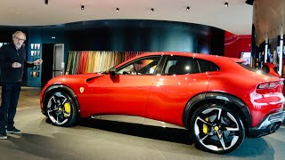 Ferrari Purosangue at the factory. Why is Ferrari making a 4-door supercar? Emira Euro Tour Pt.4