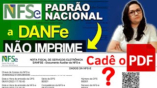 WHY WON'T THE NATIONAL STANDARD NFSe DANFe PRINT