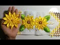 Girassol🌻de fita de cetim para toalha modelo 104