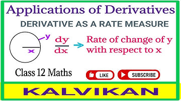 Class 12 Maths Applications of Derivatives in Tamil / Applied Mathematics / Kalvikan