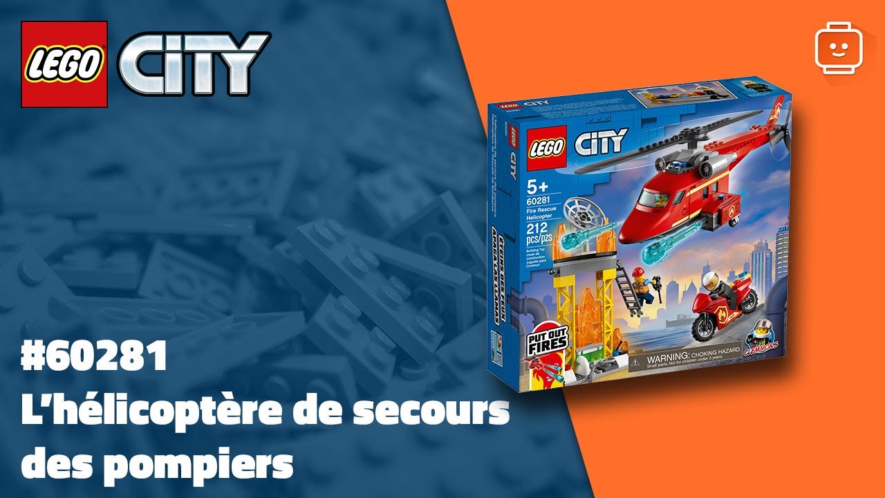 L'hélicoptère de secours des pompiers Lego