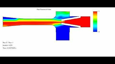 FLOEFD & SolidWorks Ejector Flow  Simulation Mass Fraction of Water
