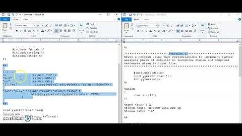 Checking of Valid Simple and Compound sentences using Lex and YACC