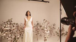 A Line V Neck Wedding Dress Penelope Protomedia Belt