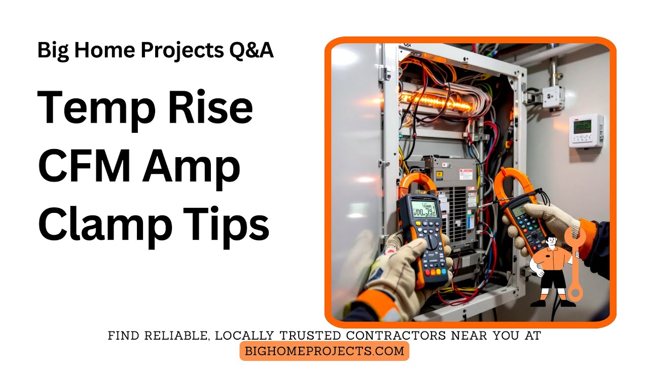 Temp Rise CFM formula with amp clamp strip-heat wiring tips - YouTube