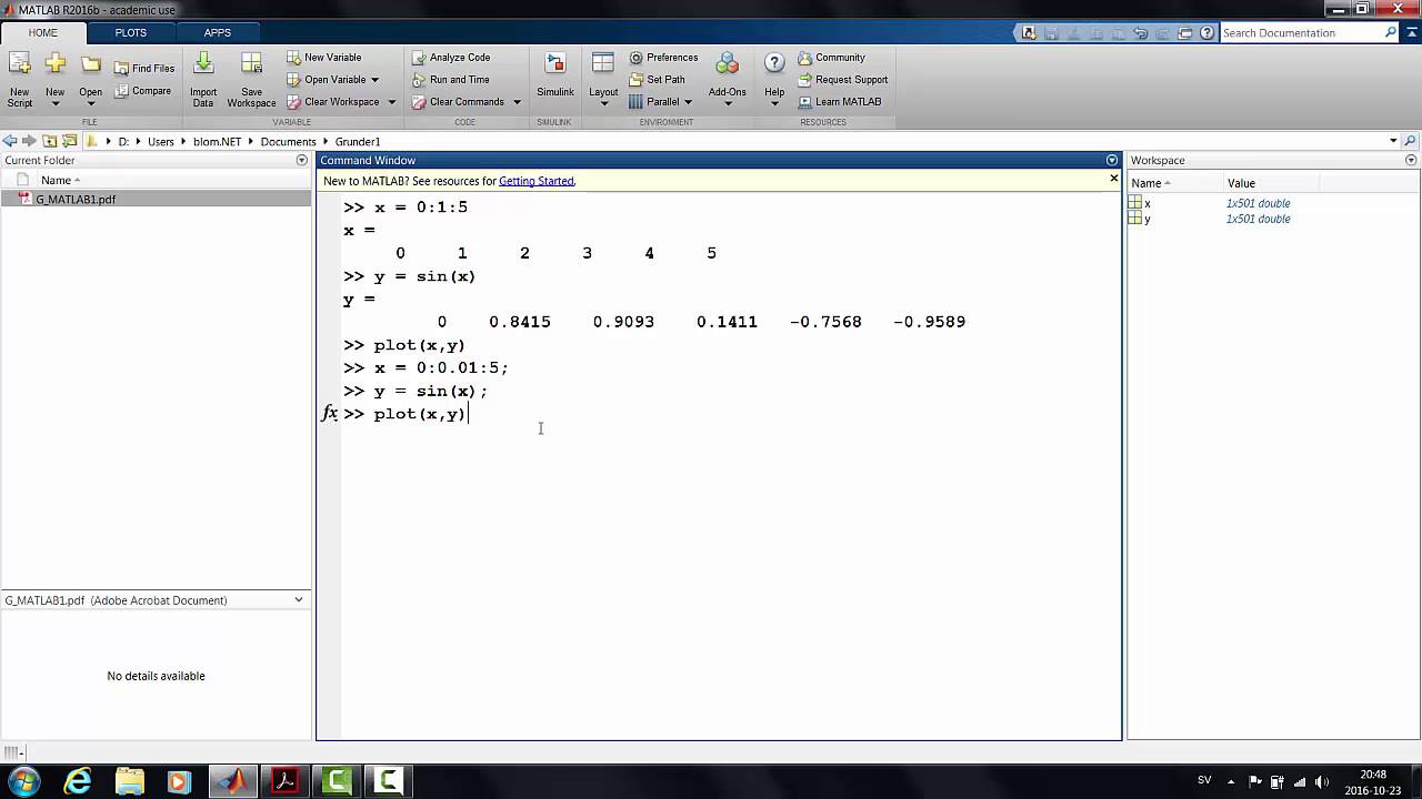 Enkel graf i Matlab - YouTube
