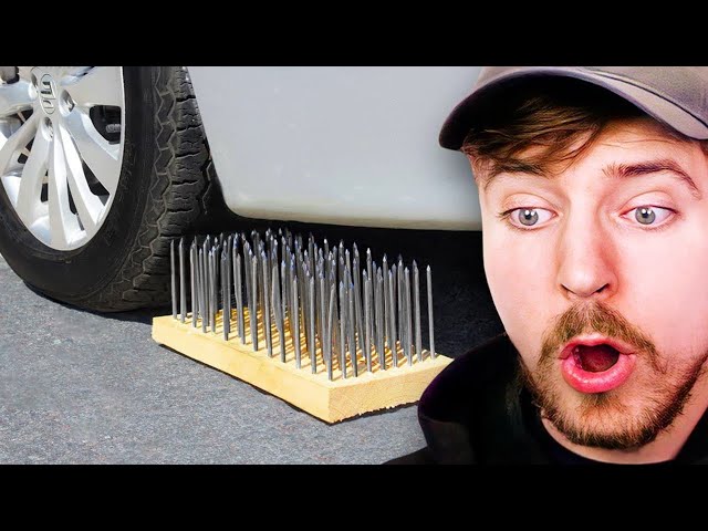 Car Vs 1000 Nails! class=