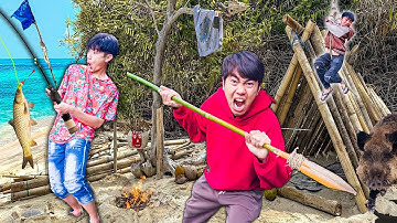 Thái Chuối Dẫn Trẻ Trâu Vào Rừng Sinh Tồn Bắt Cá Nướng