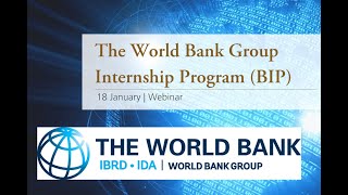 Webinar about the World Bank Internship Program (BIP)