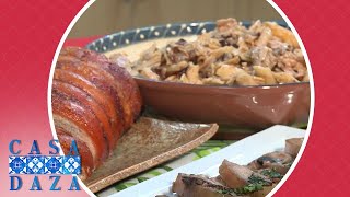 Sandy Daza prepares Porchetta, Pork Scallopini and Chicken in Mushroom Pasta | Casa Daza