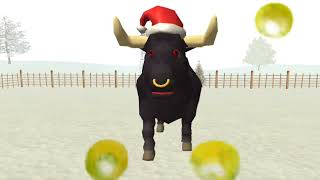 Con el espíritu navideño, el toro regresa para bailar al son de su canción favorita. 