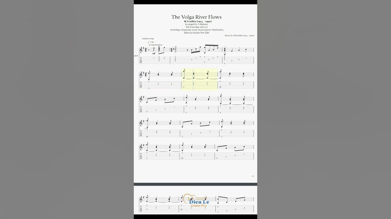 The Volga River Flows - M.Fradkin (1914 - 1990) arr for Acoustic Guitar The Volga River Flows - M.Fradkin (1914 - 1990) arr for Acoustic Guitar