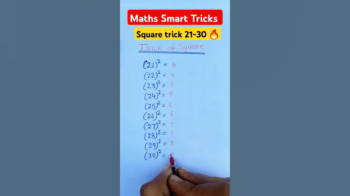 Square Shortcut Trick🔥| Square 21-30Tricks #math​ #shorts​ #shortvideo​ #short​ #trending​