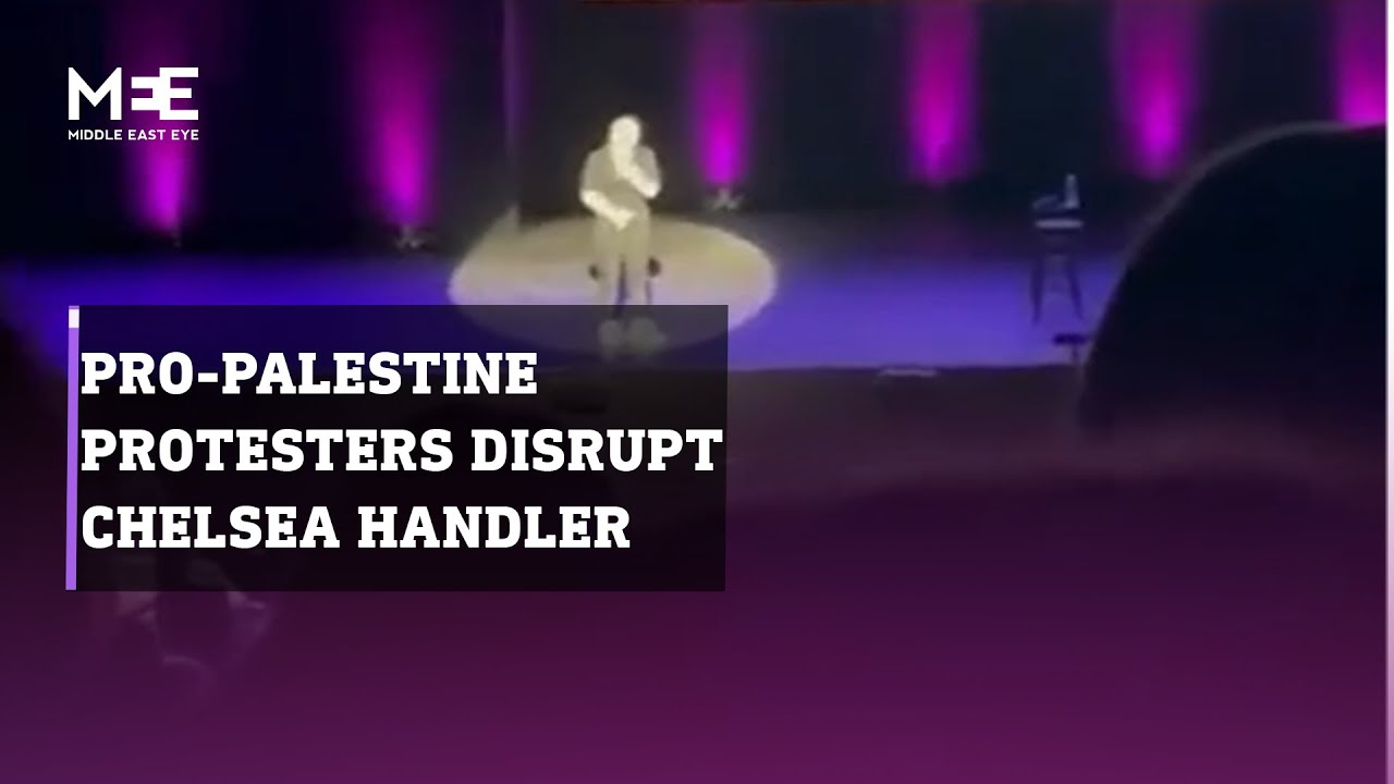 Pro-Palestine protesters disrupt Chelsea Handler show - YouTube