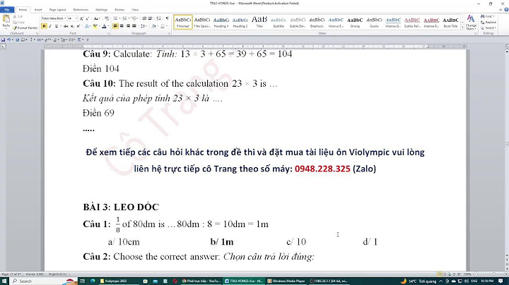 Luyện thi violympic toán lớp 3 vòng 5 năm 2024