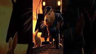 CAPYBARA POLICE OFFICER SAVES POOR RABBIT FROM TRAIN LINE