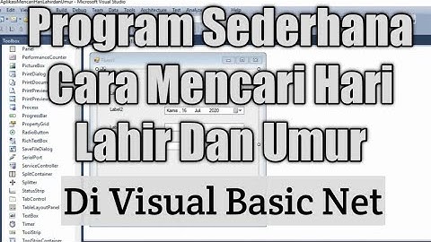 VB Net Program Sederhana Cara Mencari Hari Lahir dan Umur || Channel Zahby