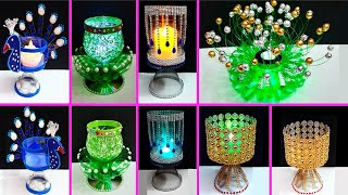 5 Easy Economical Tealight Holder made with plastic bottle | Best out waste Christmas craft idea