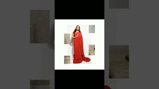 Bollywood Actress Red Saree Beautiful Look