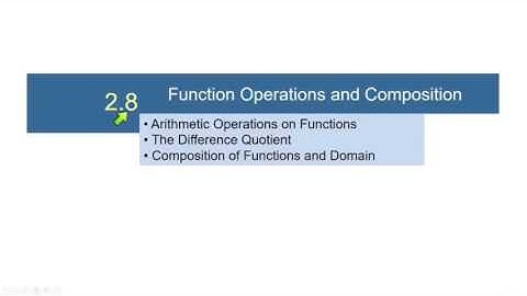 College Algebra 2.8 Function Operations, Part 1 OLD