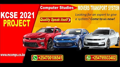 Movers Transport System Preliminary Video  Summary  KNEC 2021 Computer studies project 2021 Paper3