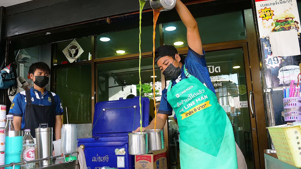 Amazing Skills !! Halal Pulled Tea (Teh Tarik) and Giant Roti - Thai ...