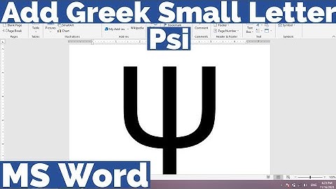 How to Insert Psi Symbol in MS Word | How to Add Greek Small Letter Psi in Microsoft Word | Psi