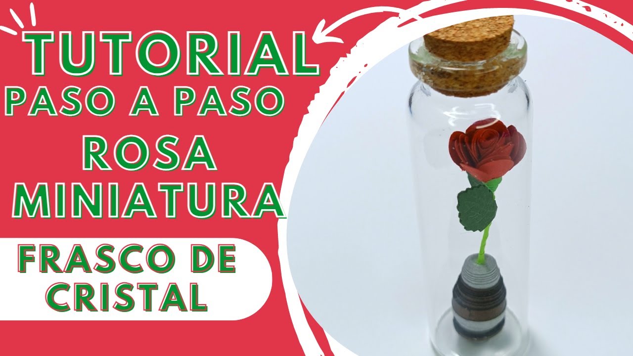 Miniatura: Rosa en un frasco de cristal | Quilling Paper | Filigrana de Papel