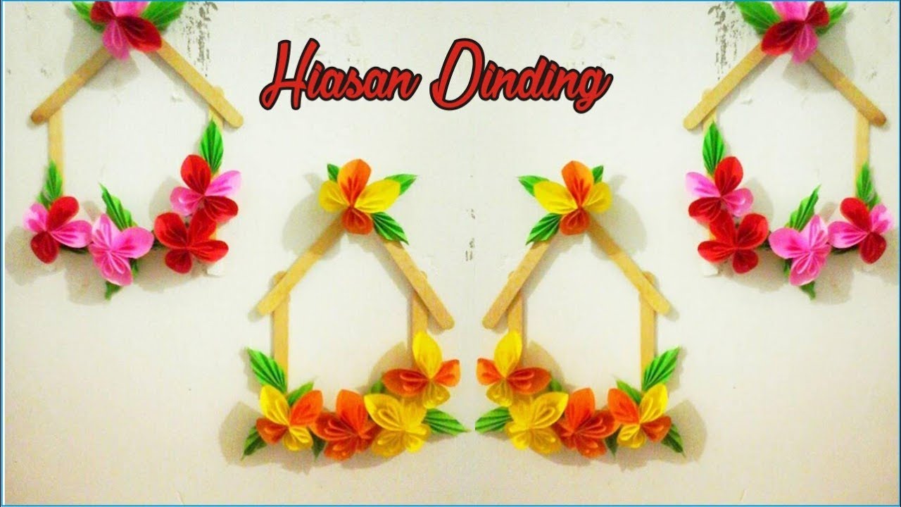 DIY Hiasan  Dinding  Dari  Kertas  dan Stik  Es  Krim  YouTube