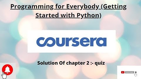 Coursera Solution I  chapter 2 quiz