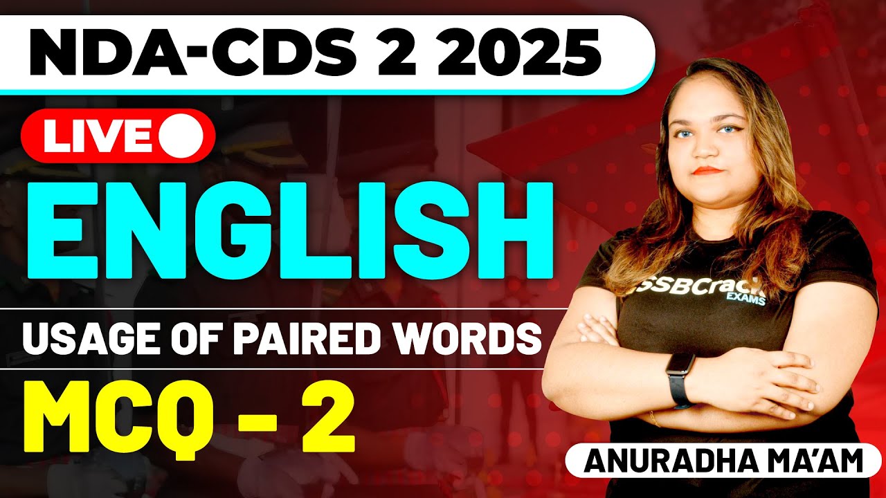 NDA & CDS 2 2025 Exam English Live - Usage of Paired Words - MCQ Class ...