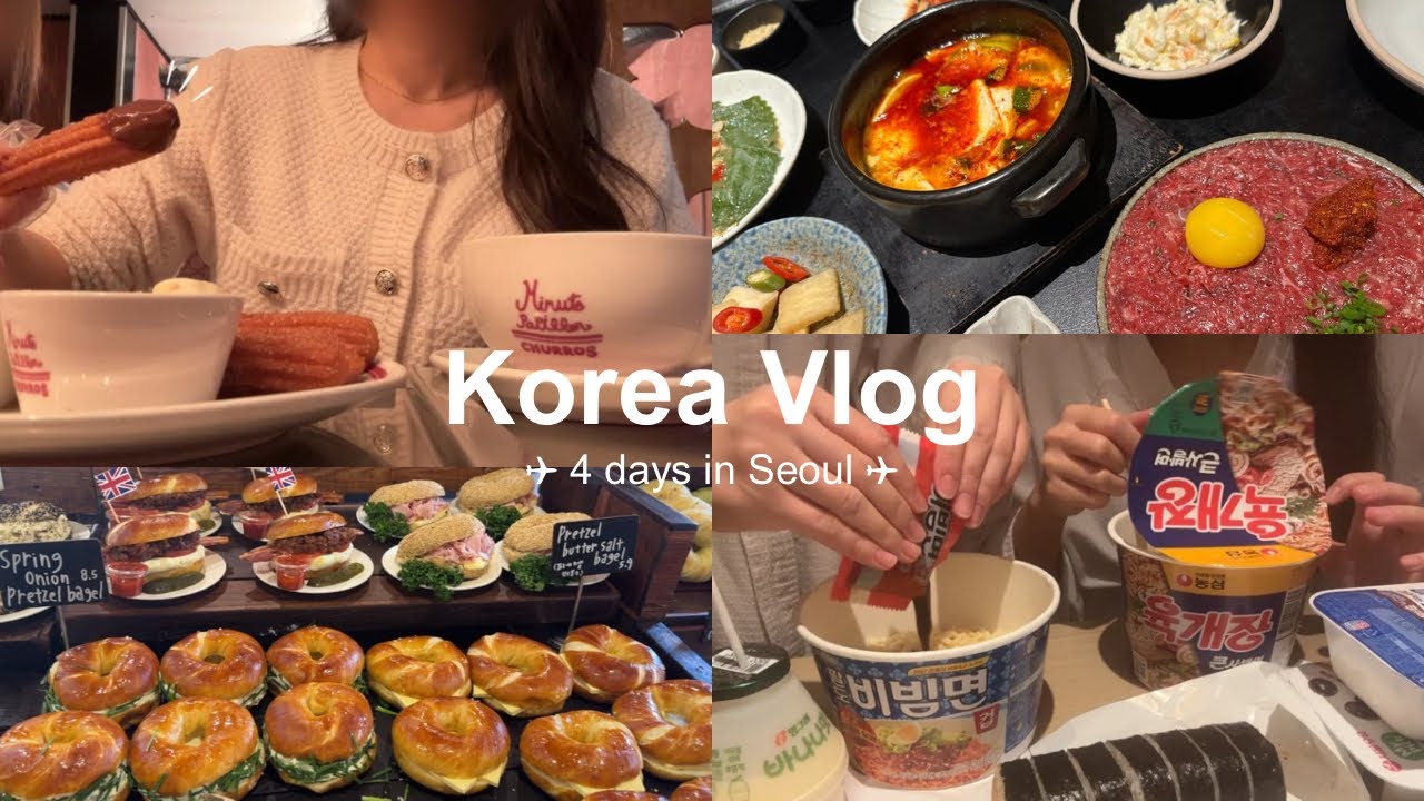 【vlog】3泊4日の韓国旅行🇰🇷グルメ大満喫旅,おすすめスポット紹介🎀明洞,安国,三清洞,狎鴎亭,漢江etc…