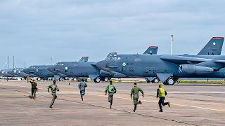 High Alert! U.S. Air Force B-52 Bomber Crew Makes Emergency Takeoff at Full Throttle